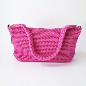 Vintage Y2K Lina Pink Crochet knit Mini Bag